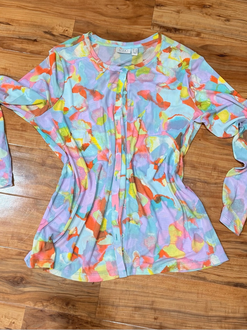 LOGO Lori Goldstein Clarissa Top, Large, Boho, Bright, Funky, Modern, Fun!